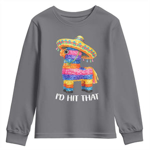 Funny Rainbow Pinata Sombrero Youth Sweatshirt Id Hit That TS12 Charcoal Print Your Wear