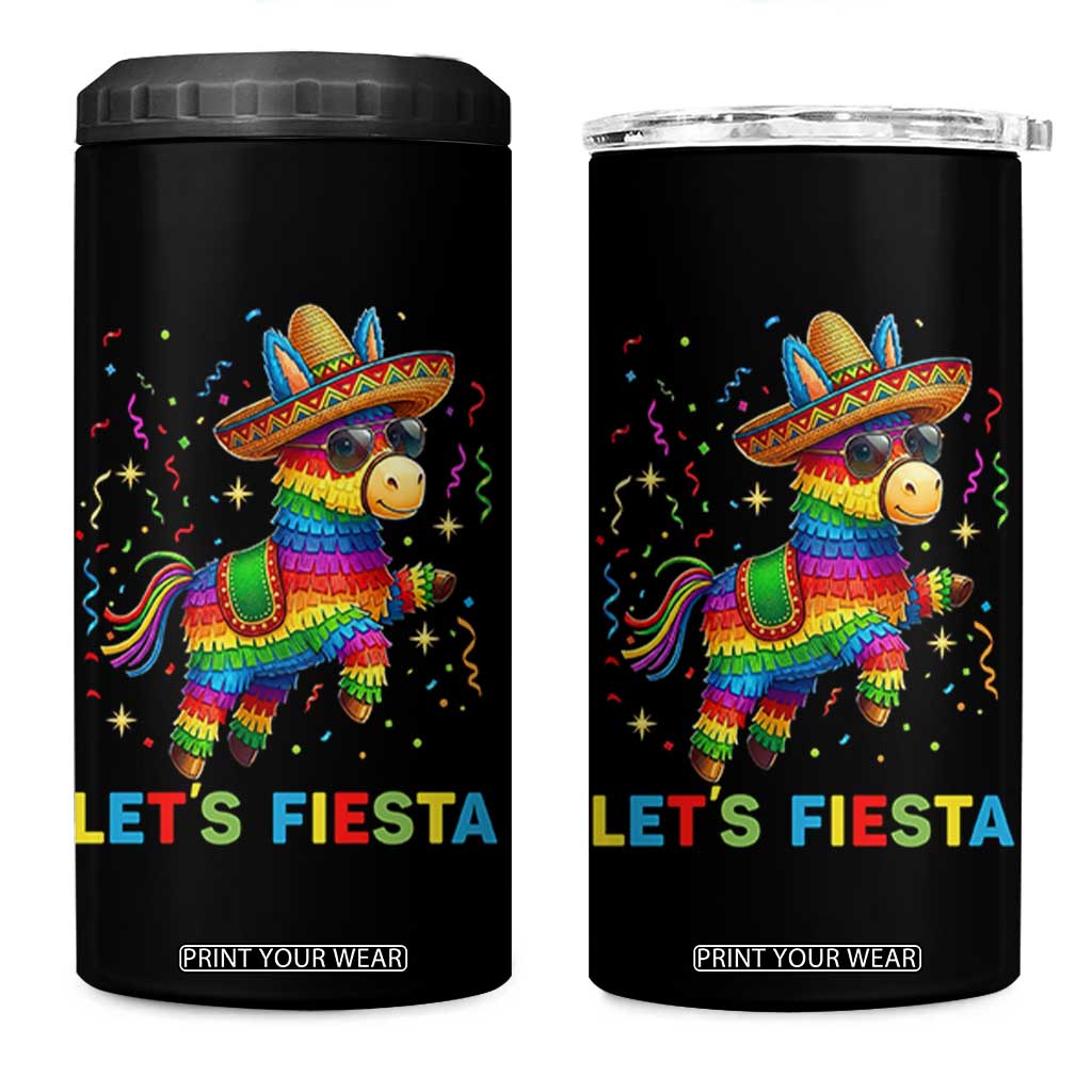 Mexican Fiesta Pinata 4 in 1 Can Cooler Tumbler Funny Cinco De Mayo TS12 One Size: 16 oz Black Print Your Wear