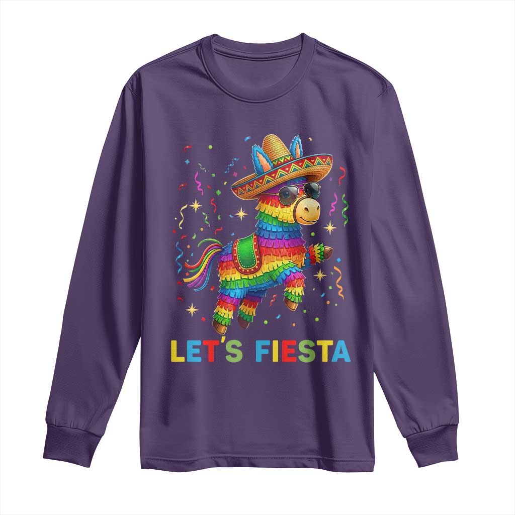 Mexican Fiesta Pinata Long Sleeve Shirt Funny Cinco De Mayo TS12 Purple Print Your Wear