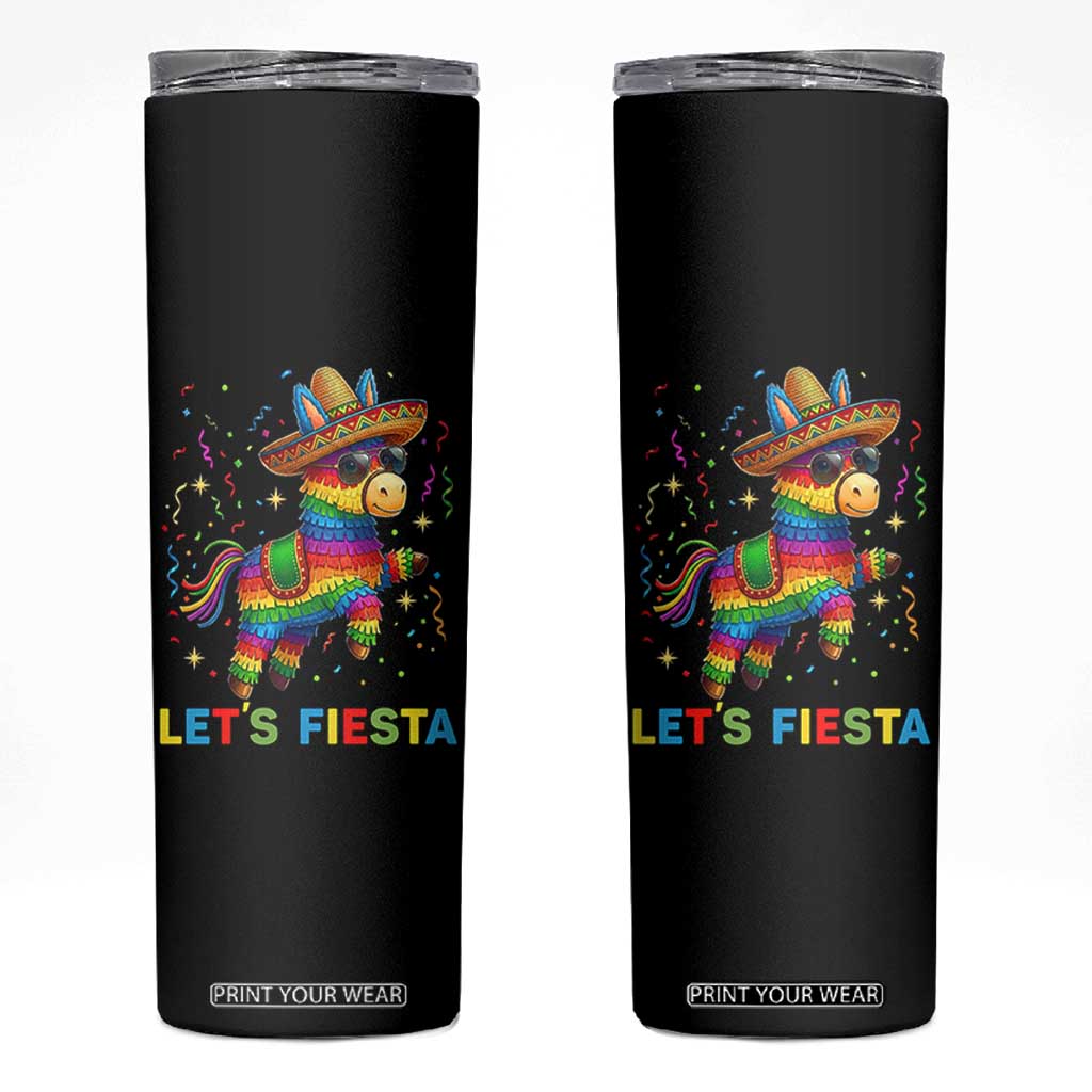 Mexican Fiesta Pinata Skinny Tumbler Funny Cinco De Mayo TS12 Black Print Your Wear