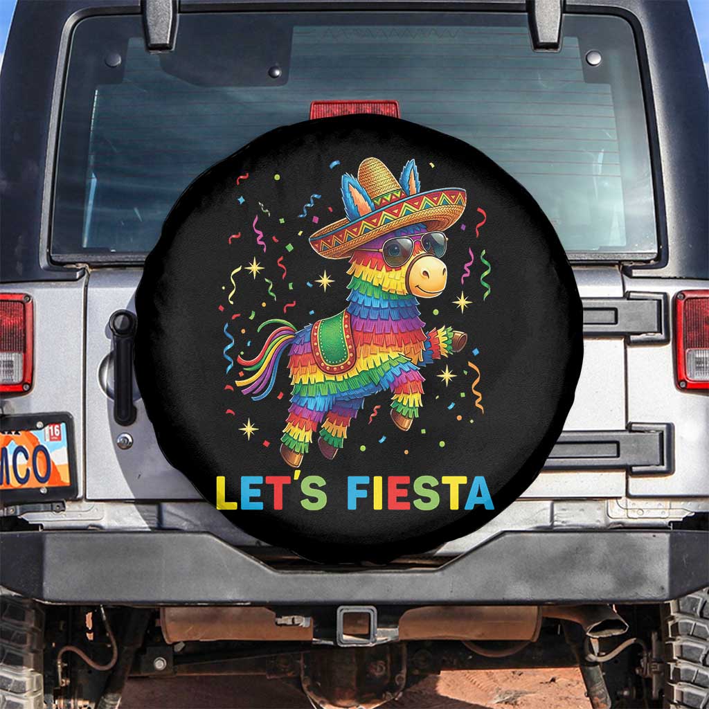 Mexican Fiesta Pinata Spare Tire Cover Funny Cinco De Mayo TS12 No hole Black Print Your Wear