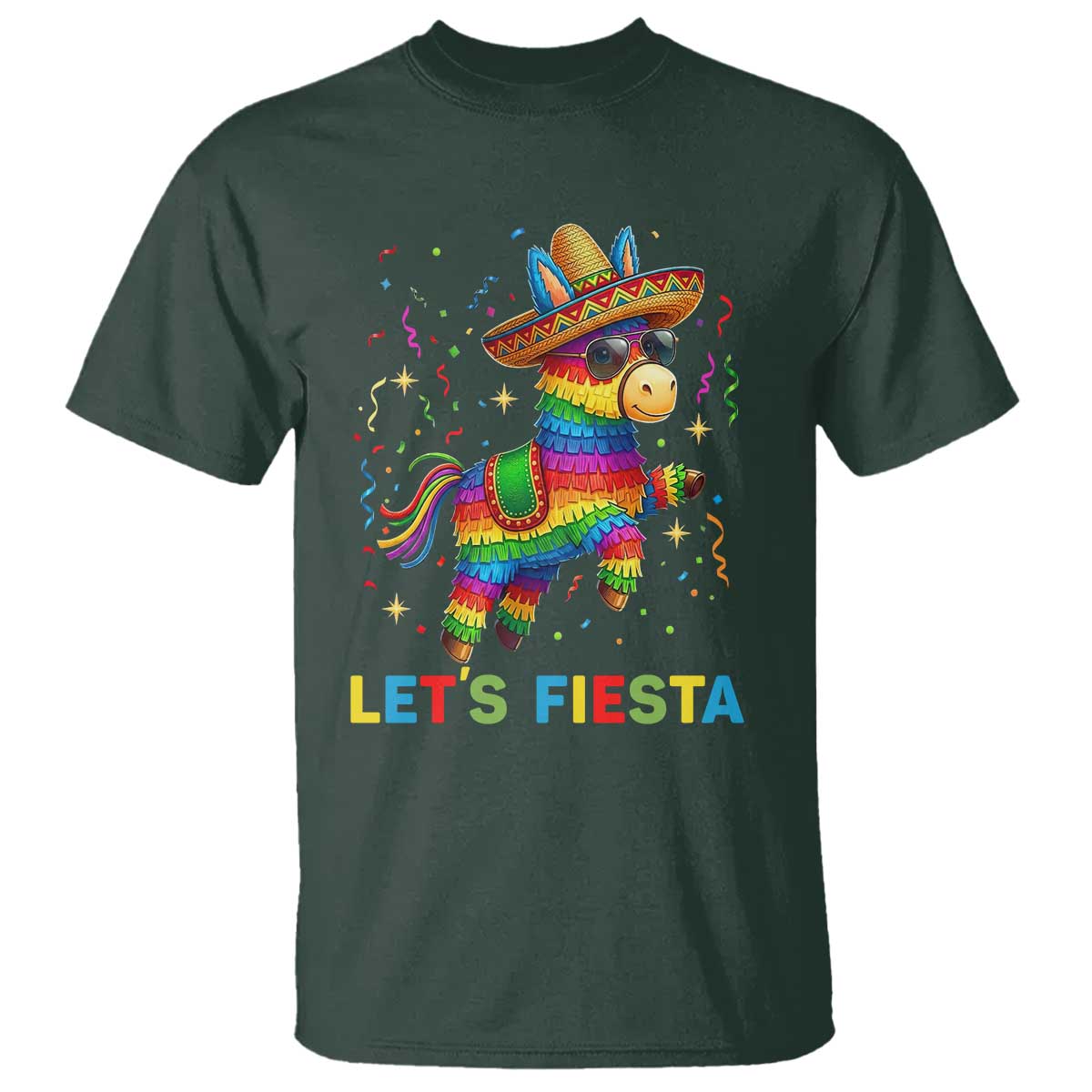 Mexican Fiesta Pinata T Shirt Funny Cinco De Mayo TS12 Dark Forest Green Print Your Wear