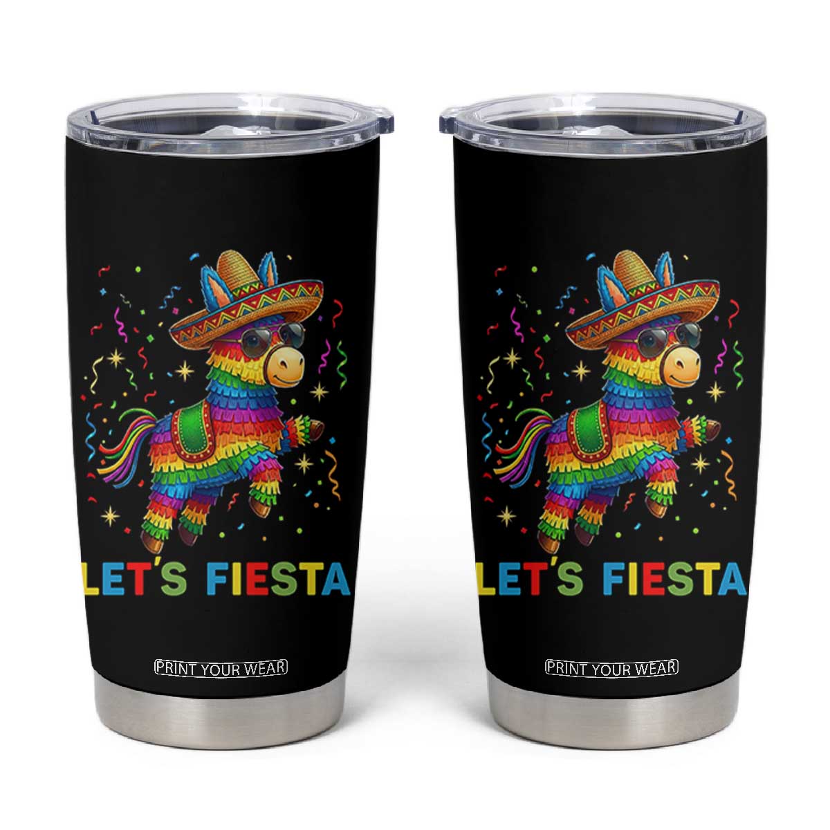 Mexican Fiesta Pinata Tumbler Cup Funny Cinco De Mayo TS12 Black Print Your Wear