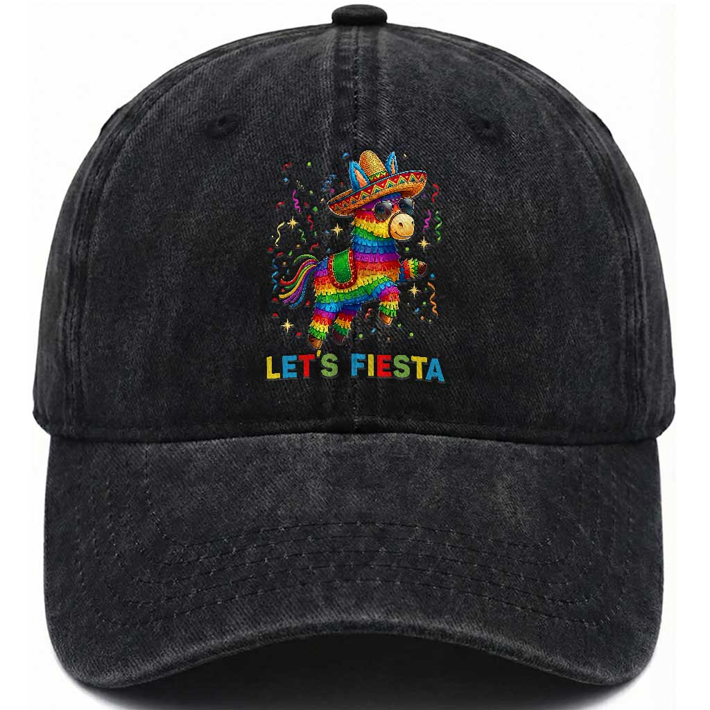 Mexican Fiesta Pinata Washed Cotton Baseball Cap Funny Cinco De Mayo TS12 Print Your Wear