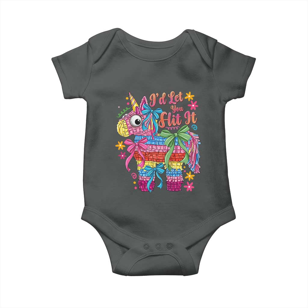 Funny Cinco De Mayo Pinata Baby Onesie Id Let You Hit It TS12 Dark Heather Print Your Wear