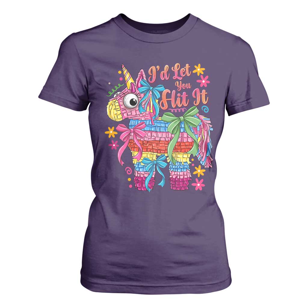 Funny Cinco De Mayo Pinata T Shirt For Women Id Let You Hit It TS12 Purple Print Your Wear