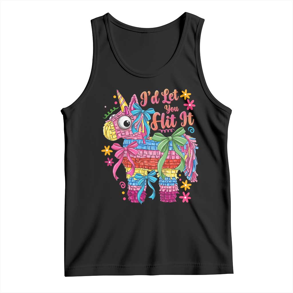 Funny Cinco De Mayo Pinata Tank Top Id Let You Hit It TS12 Black Print Your Wear