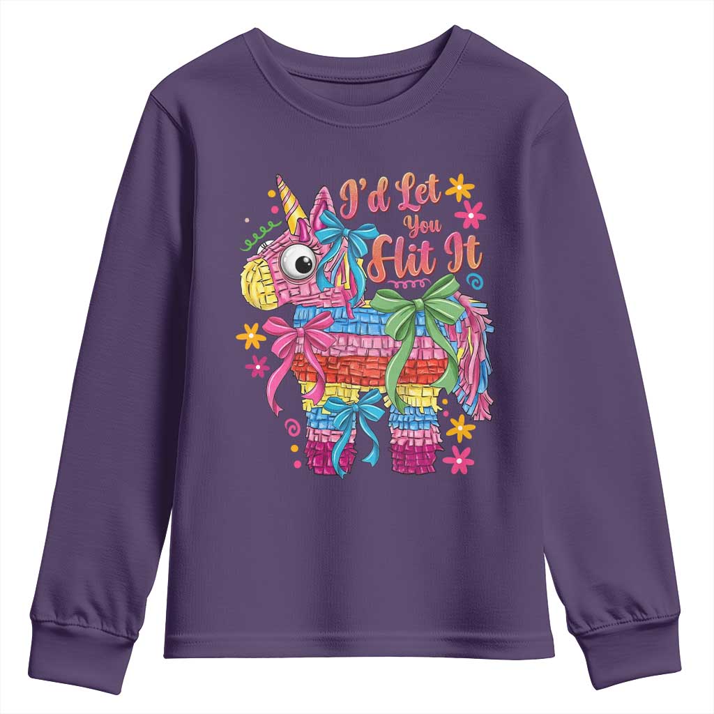 Funny Cinco De Mayo Pinata Youth Sweatshirt Id Let You Hit It TS12 Purple Print Your Wear