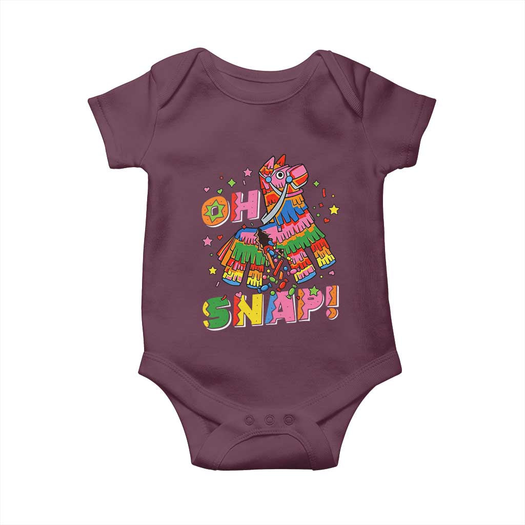 Funny Cinco De Mayo Pinata Candy Party Baby Onesie Oh Snap TS12 Maroon Print Your Wear