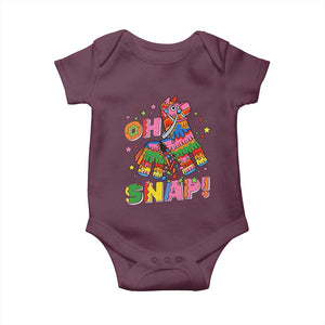 Funny Cinco De Mayo Pinata Candy Party Baby Onesie Oh Snap TS12 Maroon Print Your Wear