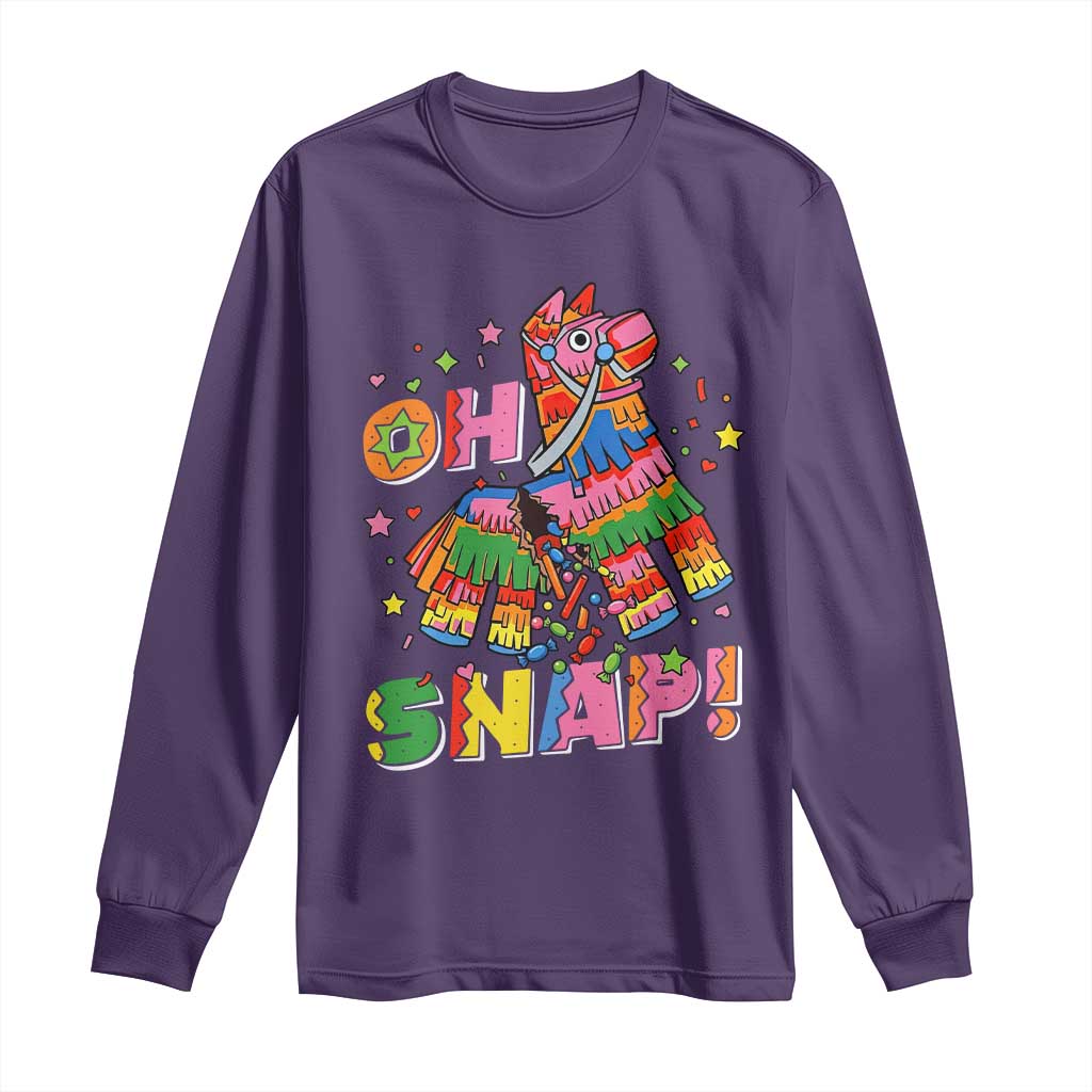 Funny Cinco De Mayo Pinata Candy Party Long Sleeve Shirt Oh Snap TS12 Purple Print Your Wear