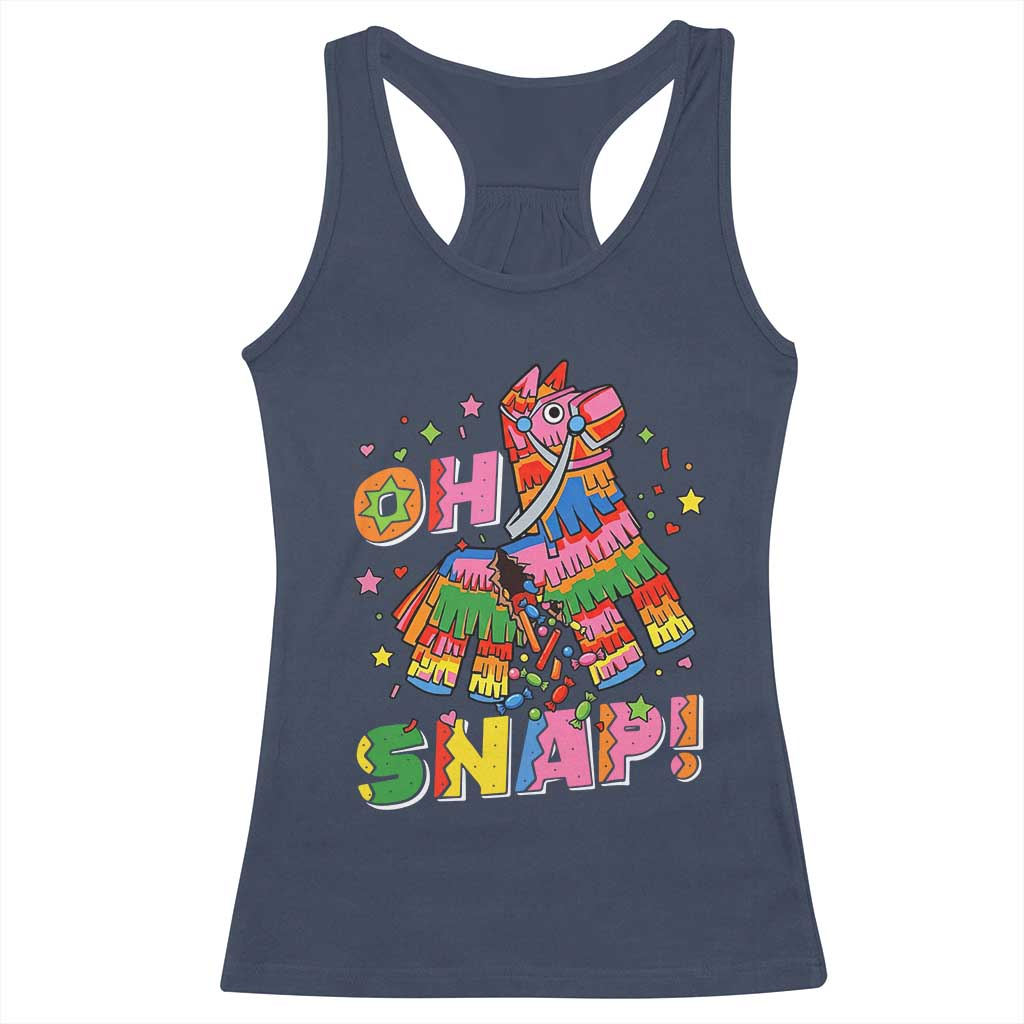 Funny Cinco De Mayo Pinata Candy Party Racerback Tank Top Oh Snap TS12 Navy Print Your Wear