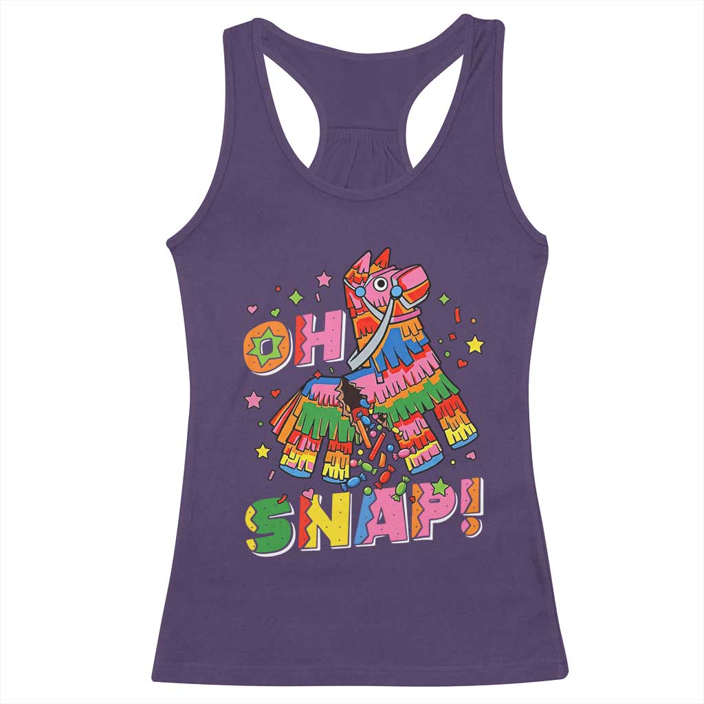 Funny Cinco De Mayo Pinata Candy Party Racerback Tank Top Oh Snap TS12 Purple Print Your Wear