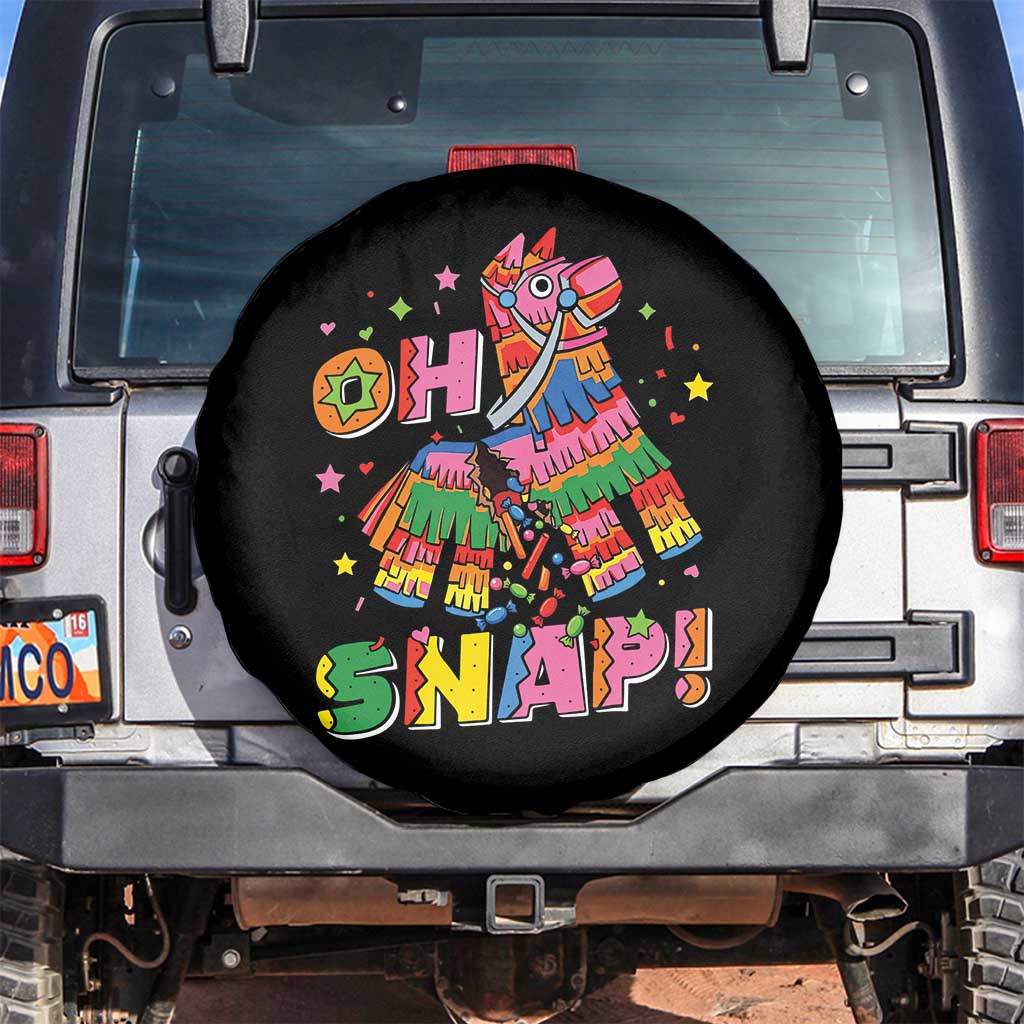 Funny Cinco De Mayo Pinata Candy Party Spare Tire Cover Oh Snap TS12 No hole Black Print Your Wear