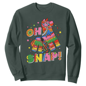 Funny Cinco De Mayo Pinata Candy Party Sweatshirt Oh Snap TS12 Dark Forest Green Print Your Wear
