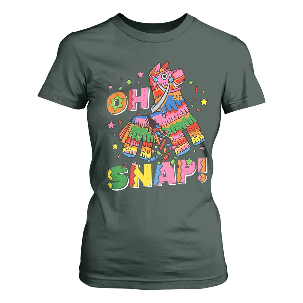 Funny Cinco De Mayo Pinata Candy Party T Shirt For Women Oh Snap TS12 Dark Forest Green Print Your Wear