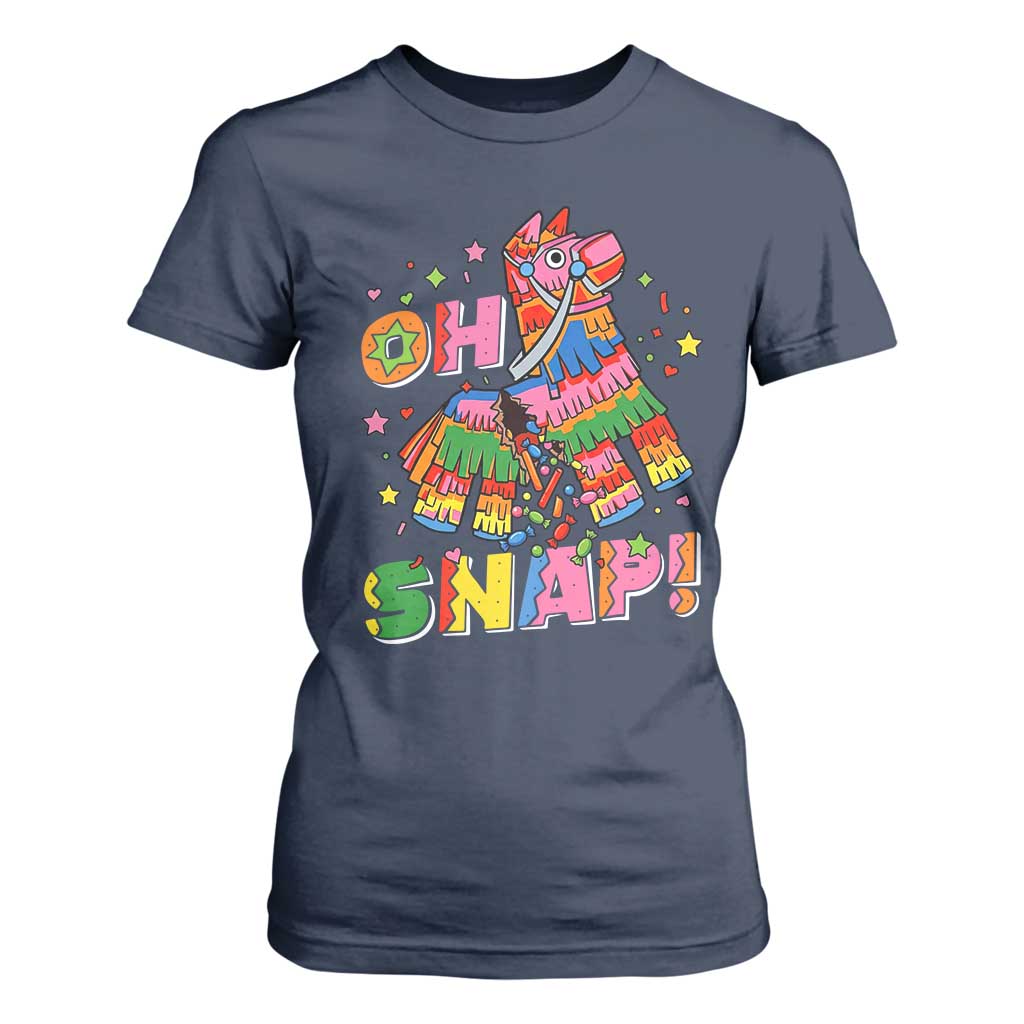Funny Cinco De Mayo Pinata Candy Party T Shirt For Women Oh Snap TS12 Navy Print Your Wear