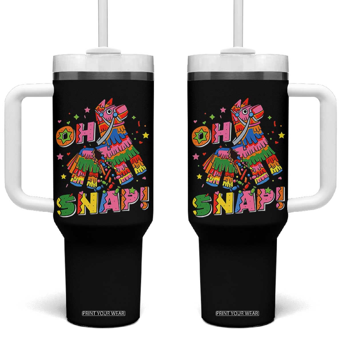 Funny Cinco De Mayo Pinata Candy Party Tumbler With Handle Oh Snap TS12 One Size: 40 oz Black Print Your Wear