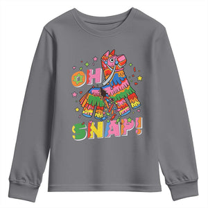 Funny Cinco De Mayo Pinata Candy Party Youth Sweatshirt Oh Snap TS12 Charcoal Print Your Wear