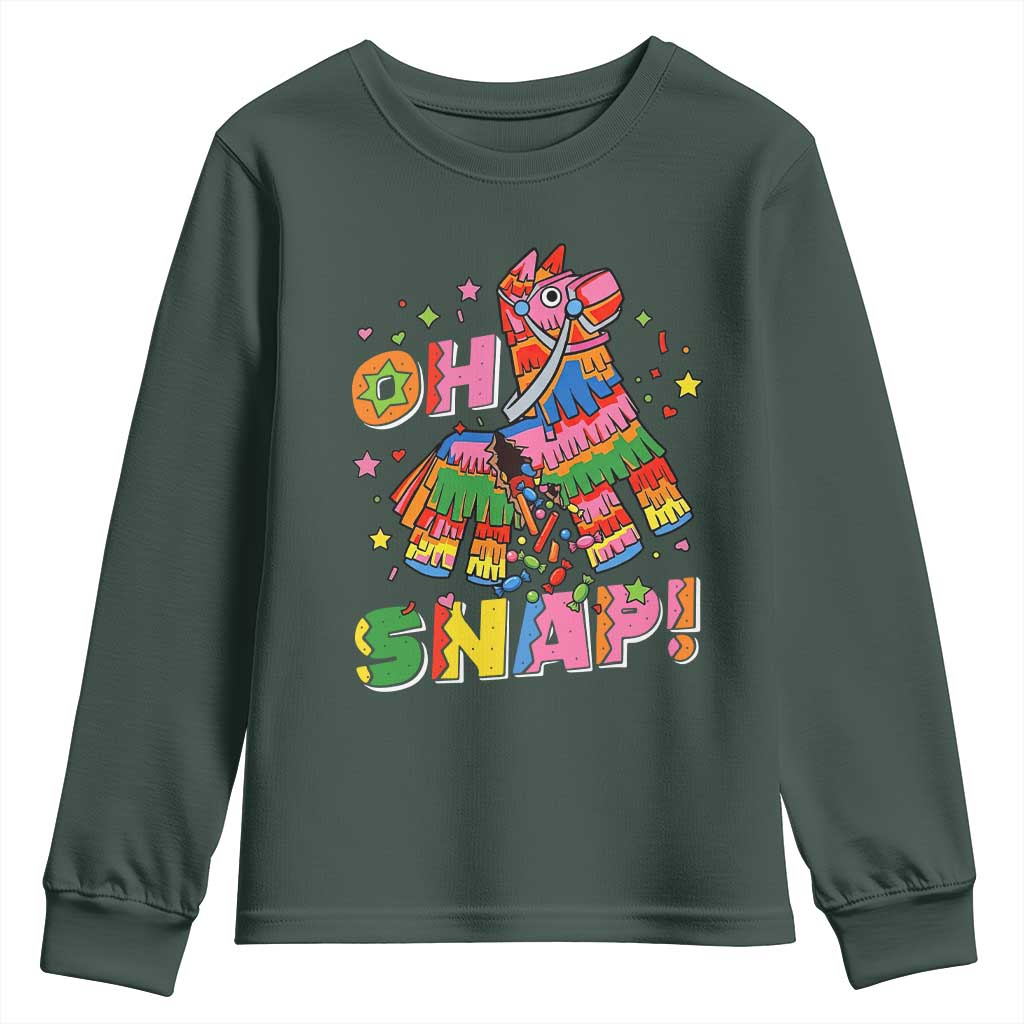 Funny Cinco De Mayo Pinata Candy Party Youth Sweatshirt Oh Snap TS12 Dark Forest Green Print Your Wear