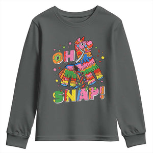 Funny Cinco De Mayo Pinata Candy Party Youth Sweatshirt Oh Snap TS12 Dark Heather Print Your Wear