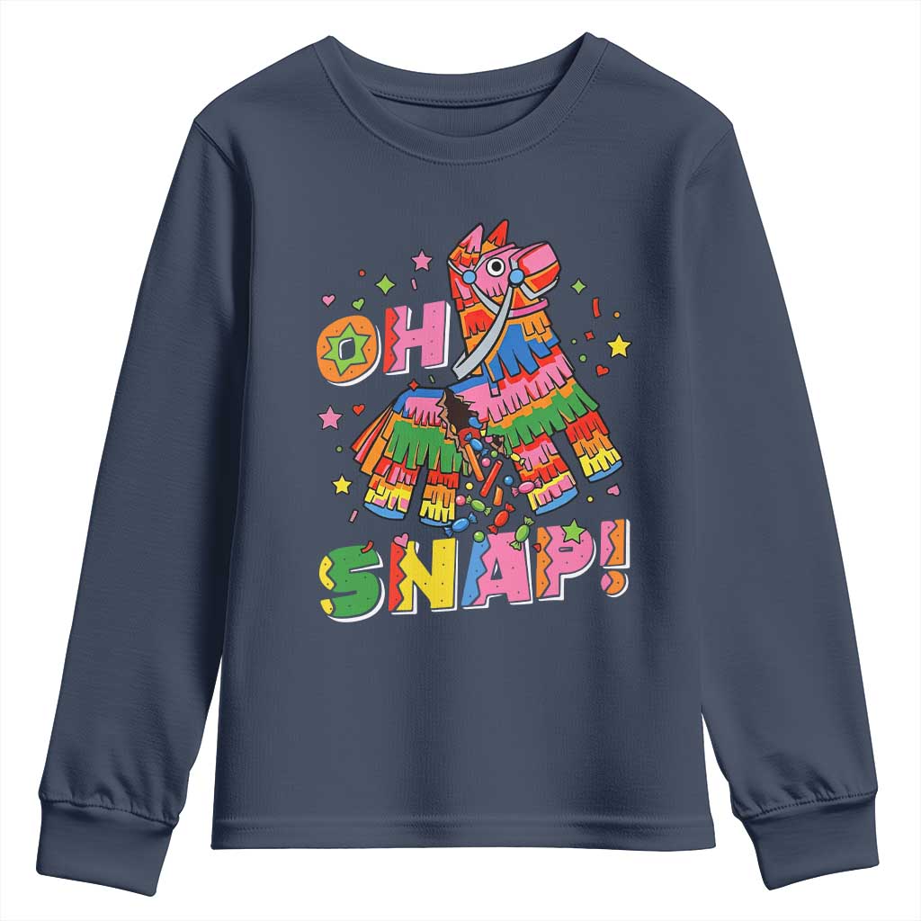 Funny Cinco De Mayo Pinata Candy Party Youth Sweatshirt Oh Snap TS12 Navy Print Your Wear