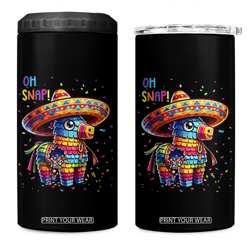 Hilarious Pinata Candy Rainbow Fiesta Party 4 in 1 Can Cooler Tumbler Oh Snap TS12 One Size: 16 oz Black Print Your Wear