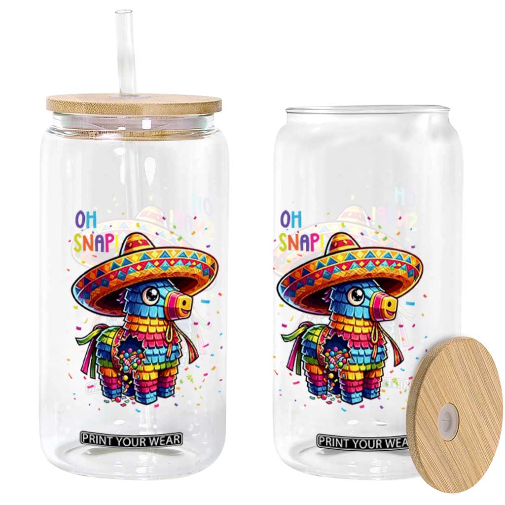 Hilarious Pinata Candy Rainbow Fiesta Party Glass Can Oh Snap TS12 Print Your Wear