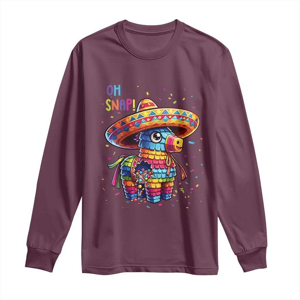 Hilarious Pinata Candy Rainbow Fiesta Party Long Sleeve Shirt Oh Snap TS12 Maroon Print Your Wear