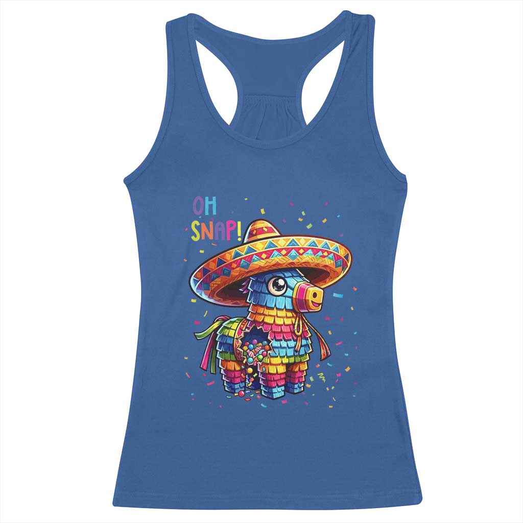 Hilarious Pinata Candy Rainbow Fiesta Party Racerback Tank Top Oh Snap TS12 Royal Blue Print Your Wear