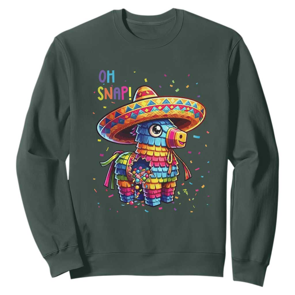 Hilarious Pinata Candy Rainbow Fiesta Party Sweatshirt Oh Snap TS12 Dark Forest Green Print Your Wear