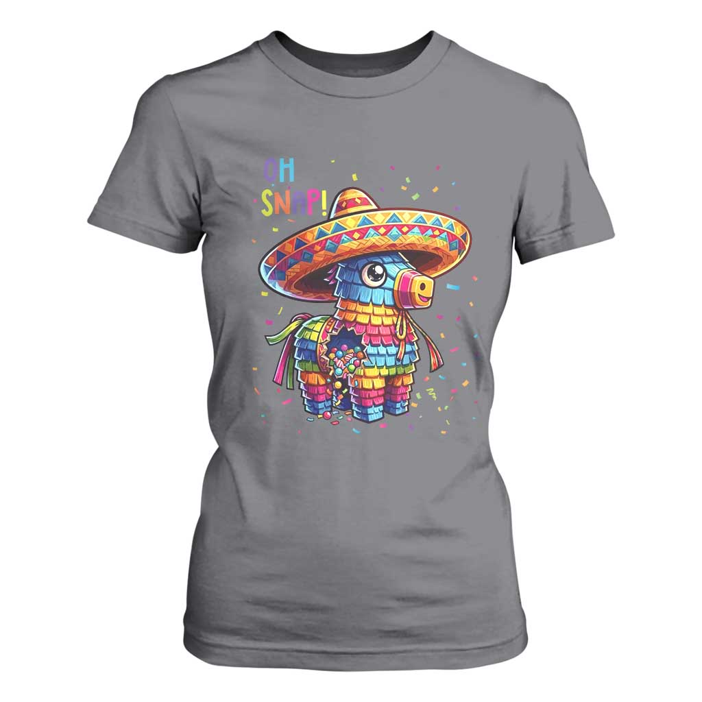 Hilarious Pinata Candy Rainbow Fiesta Party T Shirt For Women Oh Snap TS12 Charcoal Print Your Wear