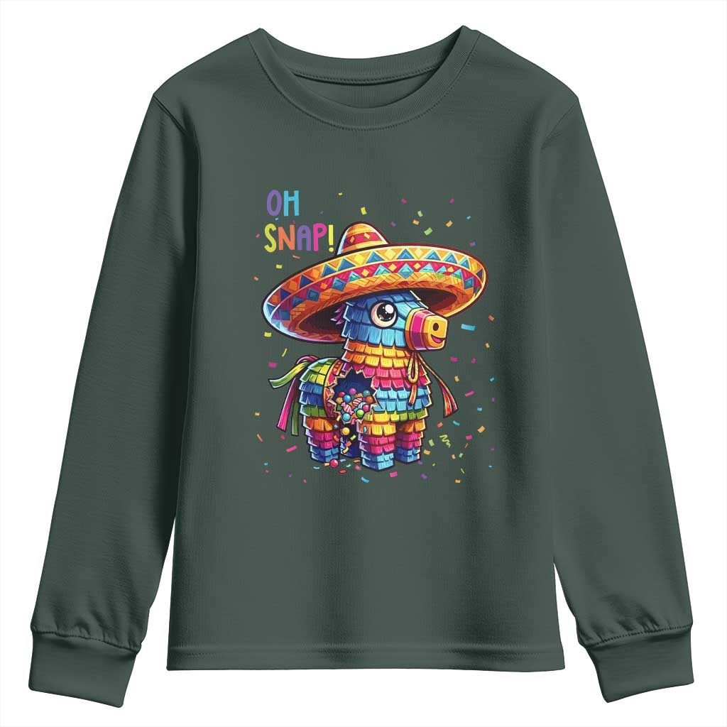 Hilarious Pinata Candy Rainbow Fiesta Party Youth Sweatshirt Oh Snap TS12 Dark Forest Green Print Your Wear