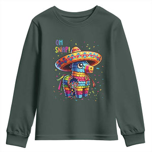 Hilarious Pinata Candy Rainbow Fiesta Party Youth Sweatshirt Oh Snap TS12 Dark Forest Green Print Your Wear