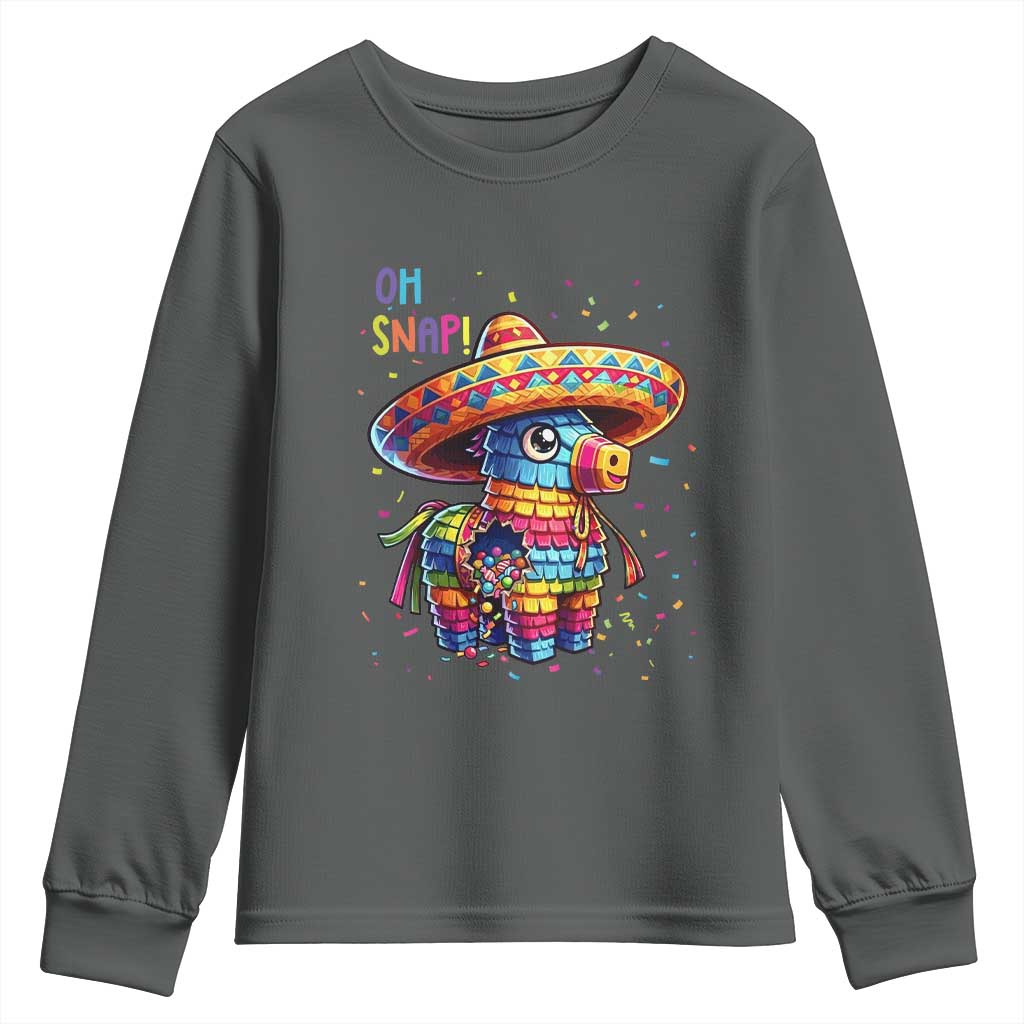 Hilarious Pinata Candy Rainbow Fiesta Party Youth Sweatshirt Oh Snap TS12 Dark Heather Print Your Wear