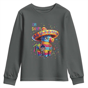 Hilarious Pinata Candy Rainbow Fiesta Party Youth Sweatshirt Oh Snap TS12 Dark Heather Print Your Wear