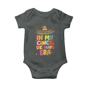 Funny Mexican Fiesta Party Baby Onesie In My Cinco De Mayo Era TS12 Dark Heather Print Your Wear