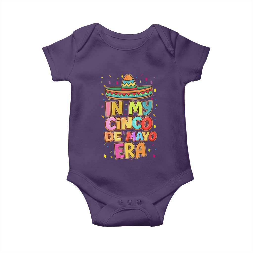 Funny Mexican Fiesta Party Baby Onesie In My Cinco De Mayo Era TS12 Purple Print Your Wear