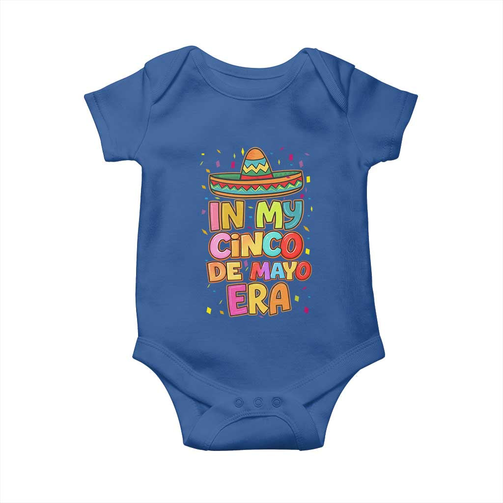 Funny Mexican Fiesta Party Baby Onesie In My Cinco De Mayo Era TS12 Royal Blue Print Your Wear