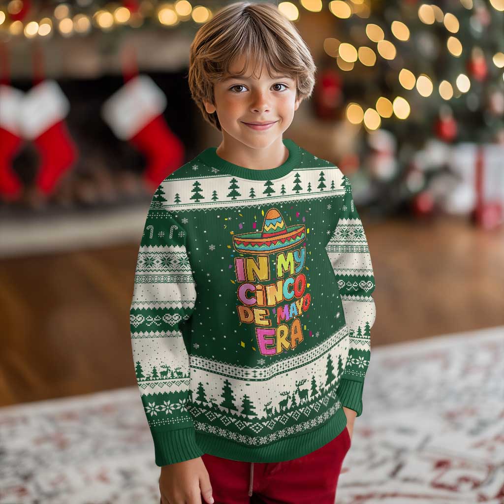 Funny Mexican Fiesta Party Ugly Christmas Sweater In My Cinco De Mayo Era TS12 Forest Green Beige Print Your Wear