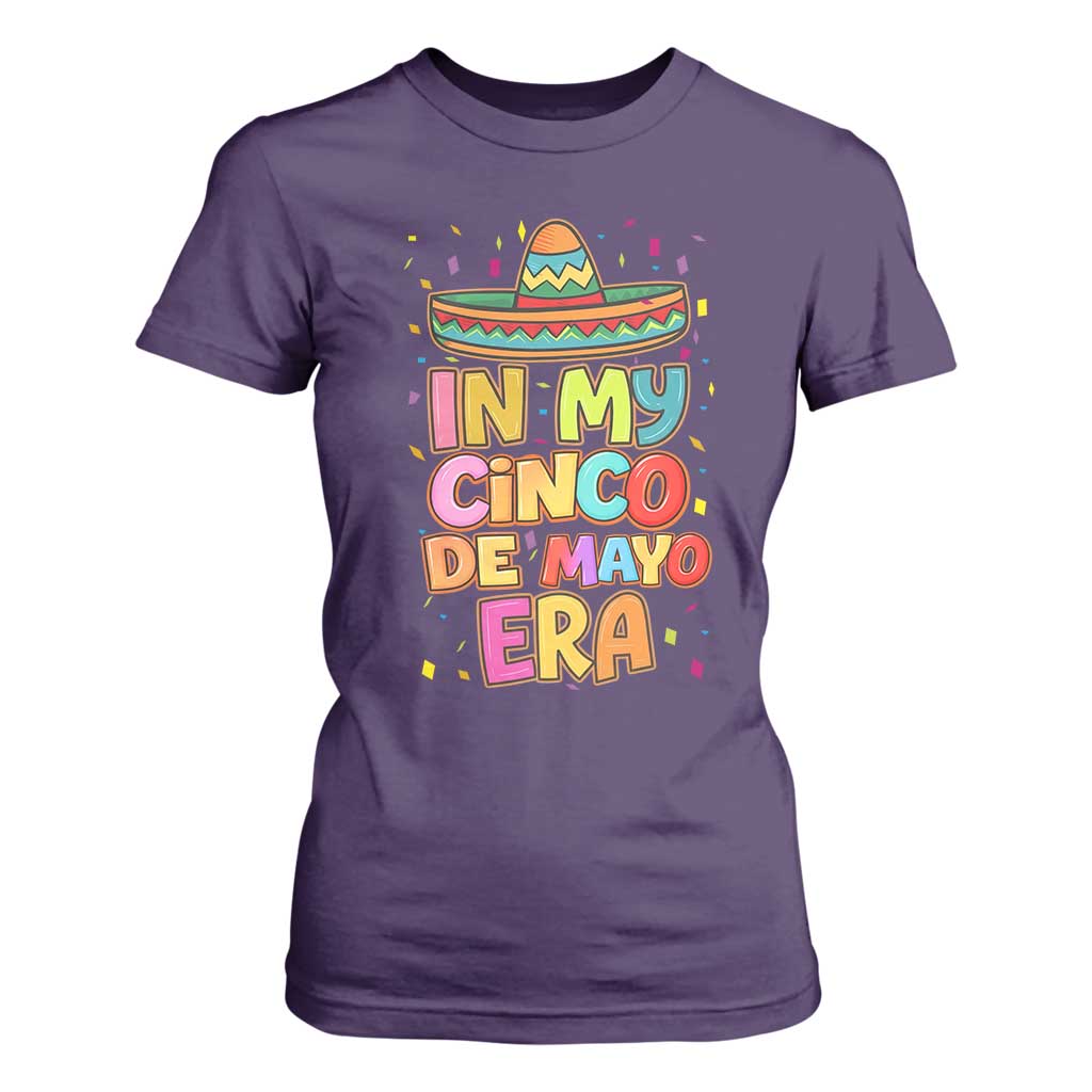 Funny Mexican Fiesta Party T Shirt For Women In My Cinco De Mayo Era TS12 Purple Print Your Wear