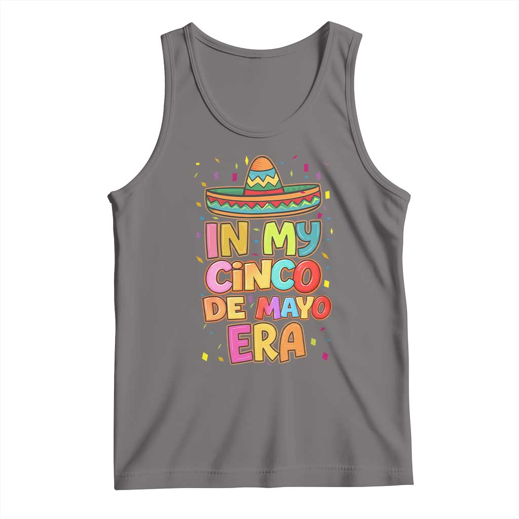 Funny Mexican Fiesta Party Tank Top In My Cinco De Mayo Era TS12 Deep Heather Print Your Wear