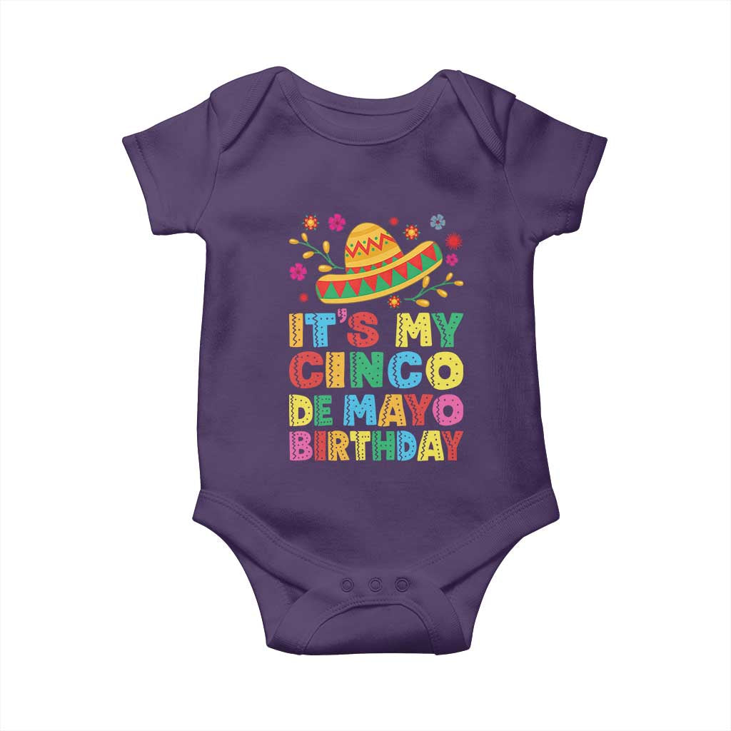 It Is My Cinco De Mayo Birthday Fiesta Baby Onesie Funny Mexican Party TS12 Purple Print Your Wear