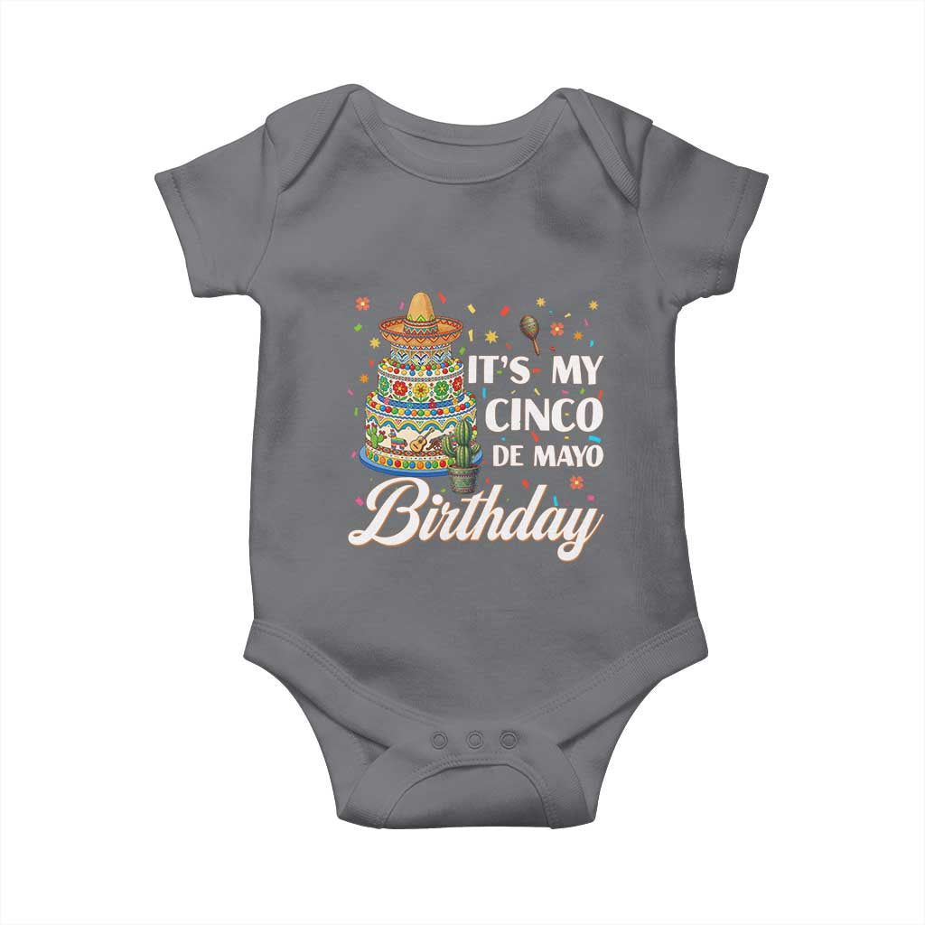 Funny Cinco De Mayo Birthday Baby Onesie Mexican Fiesta Theme Party TS12 Charcoal Print Your Wear