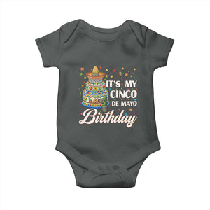 Funny Cinco De Mayo Birthday Baby Onesie Mexican Fiesta Theme Party TS12 Dark Heather Print Your Wear