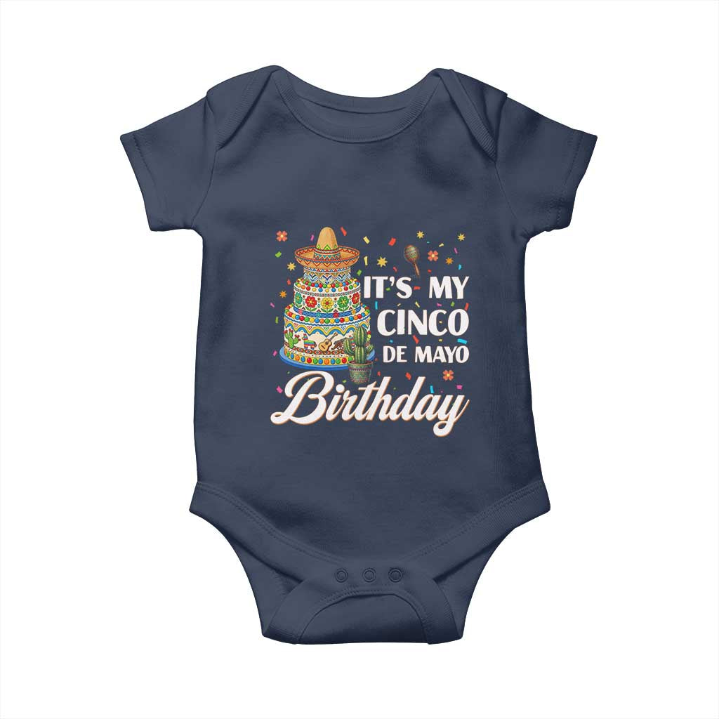 Funny Cinco De Mayo Birthday Baby Onesie Mexican Fiesta Theme Party TS12 Navy Print Your Wear