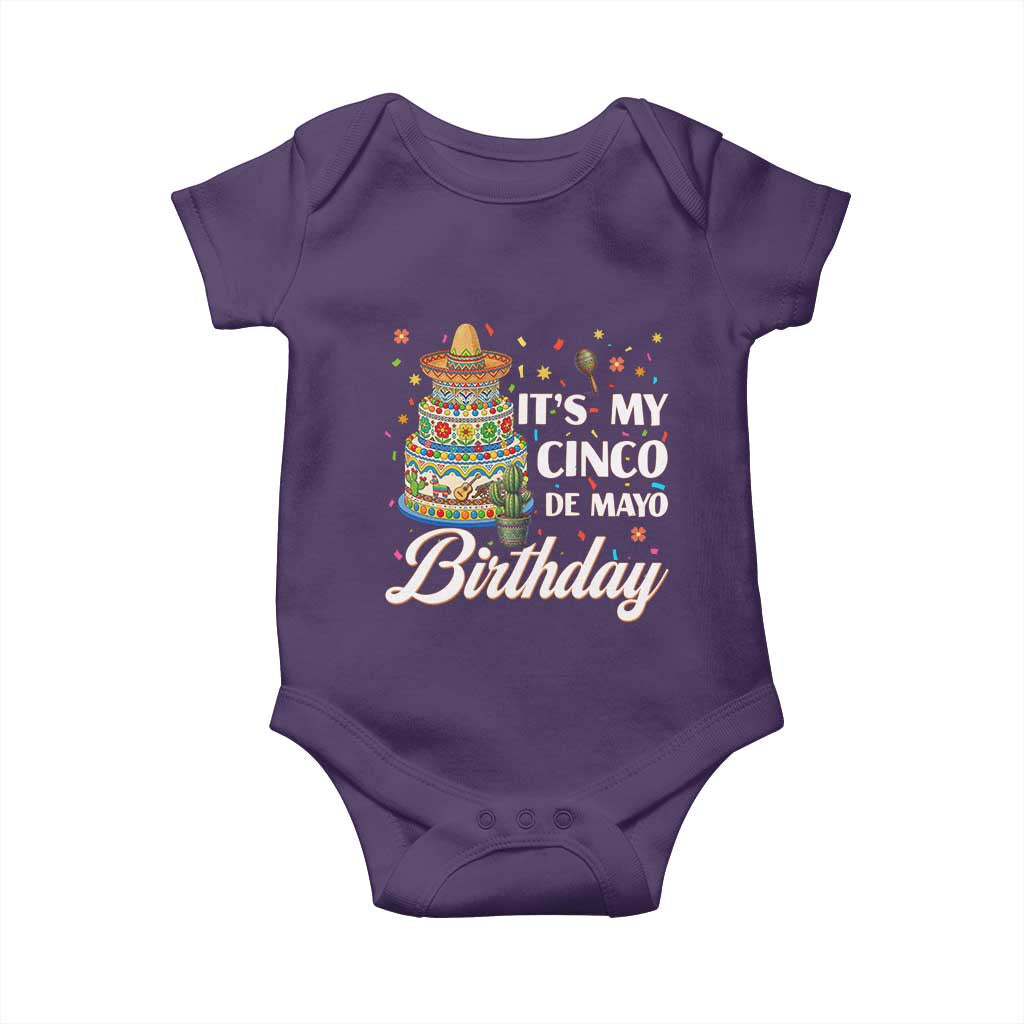 Funny Cinco De Mayo Birthday Baby Onesie Mexican Fiesta Theme Party TS12 Purple Print Your Wear