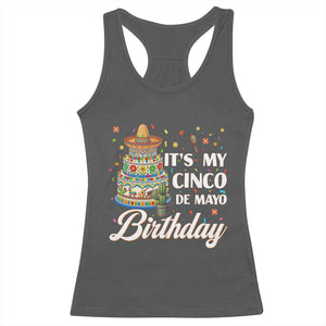 Funny Cinco De Mayo Birthday Racerback Tank Top Mexican Fiesta Theme Party TS12 Dark Heather Print Your Wear