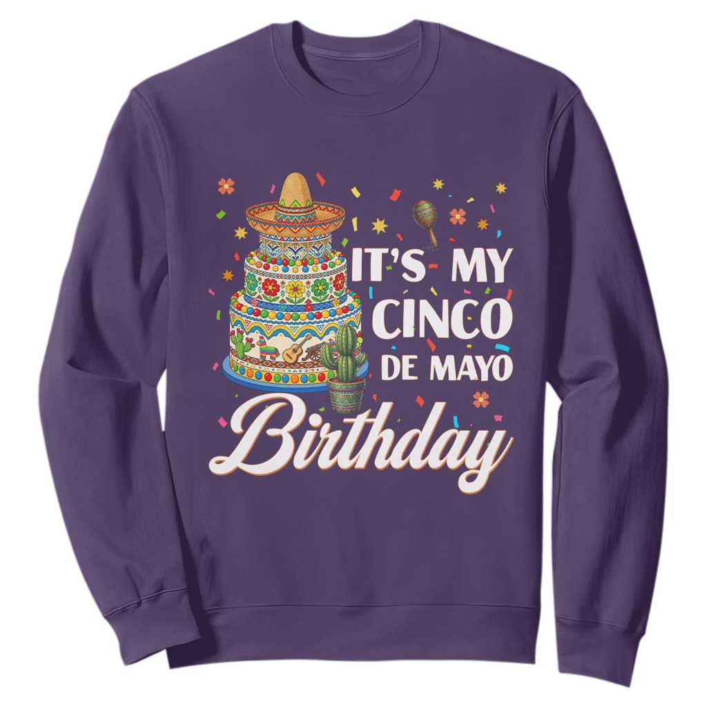 Funny Cinco De Mayo Birthday Sweatshirt Mexican Fiesta Theme Party TS12 Purple Print Your Wear