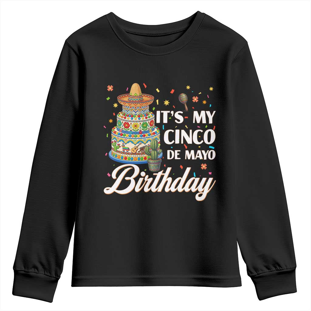 Funny Cinco De Mayo Birthday Youth Sweatshirt Mexican Fiesta Theme Party TS12 Black Print Your Wear